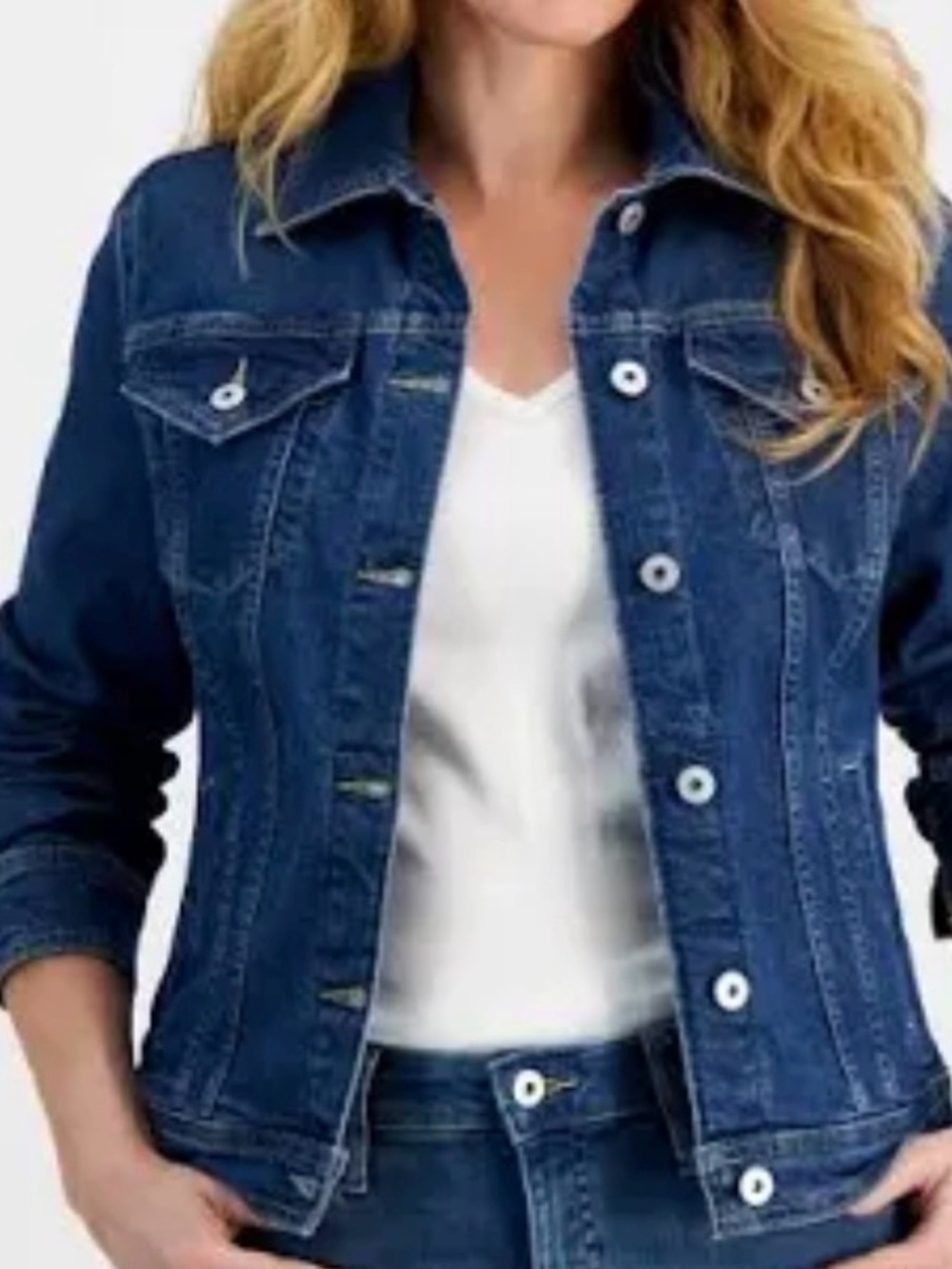 Geoffrey Beene Dark Blue Women's Denim Jacket SZ 10 EUC